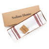 Burgundy and White French Stripe