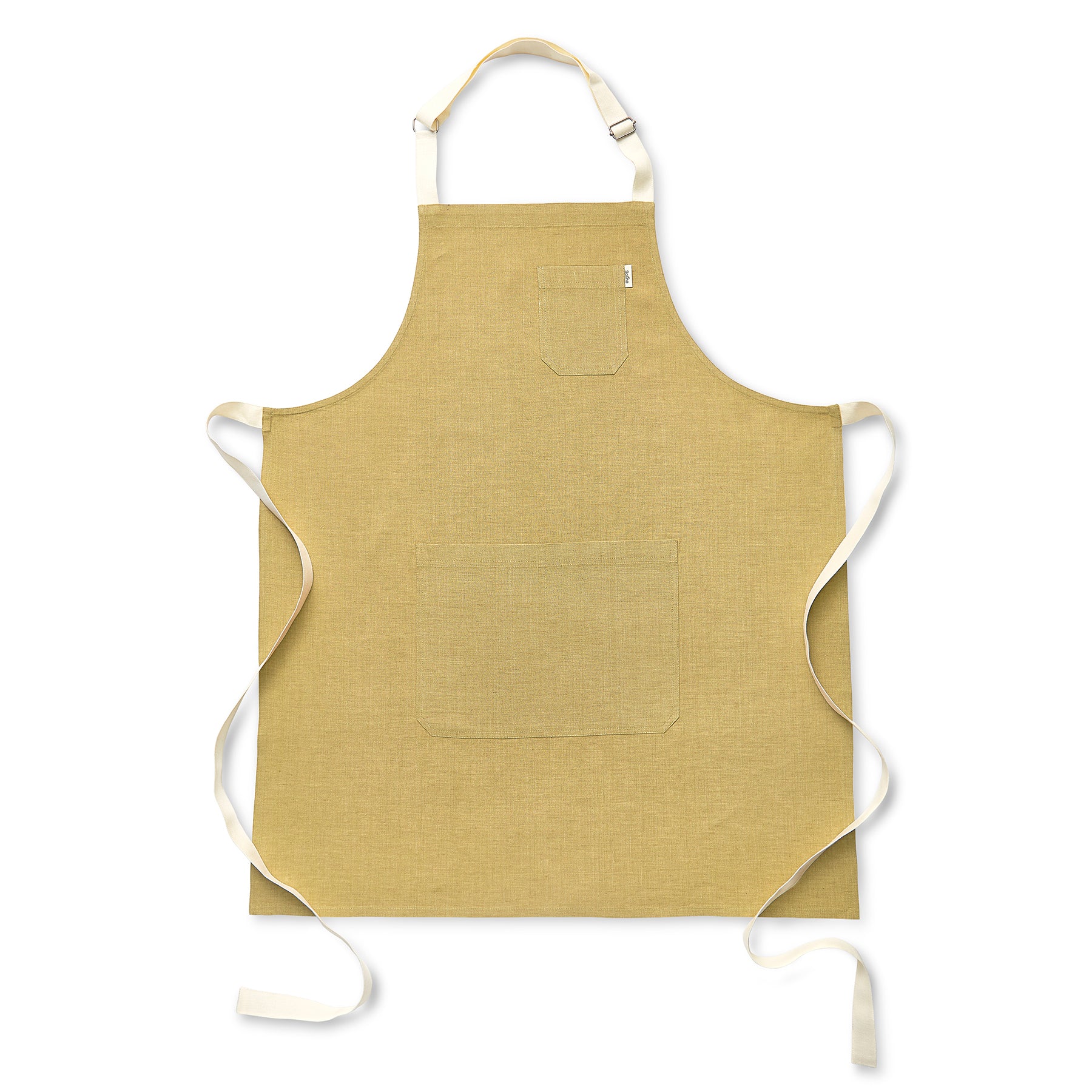 Mustard Gold Apron with Ivory Tie