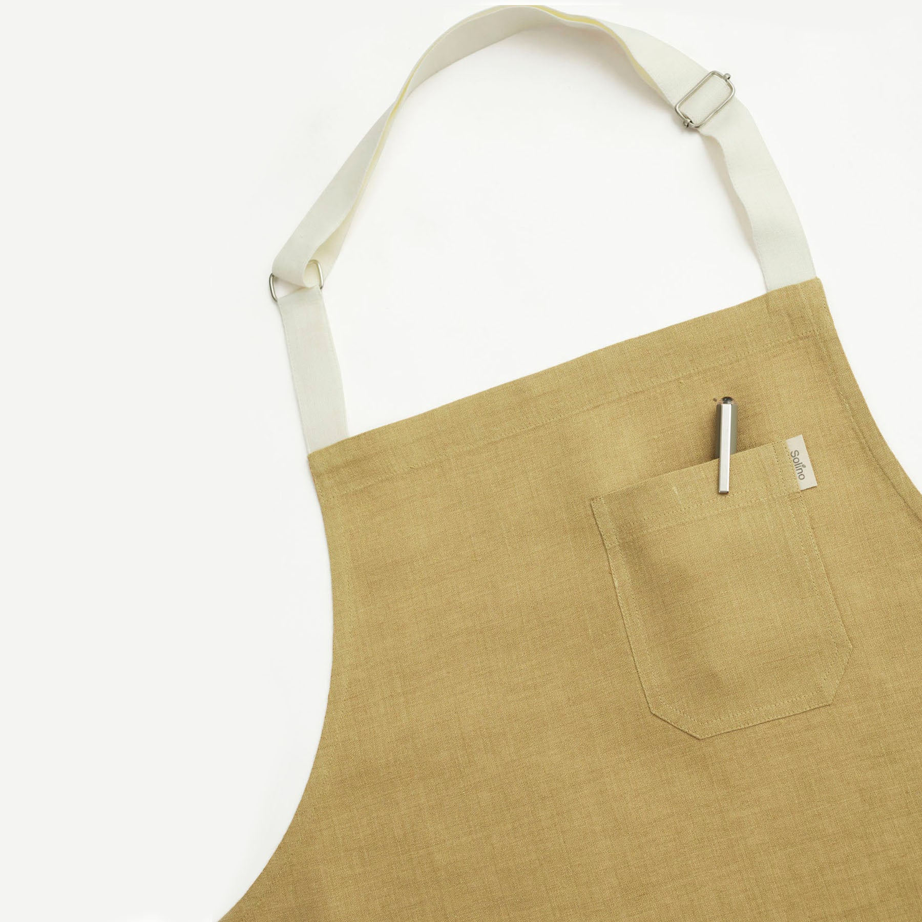 Mustard Gold Apron with Ivory Tie