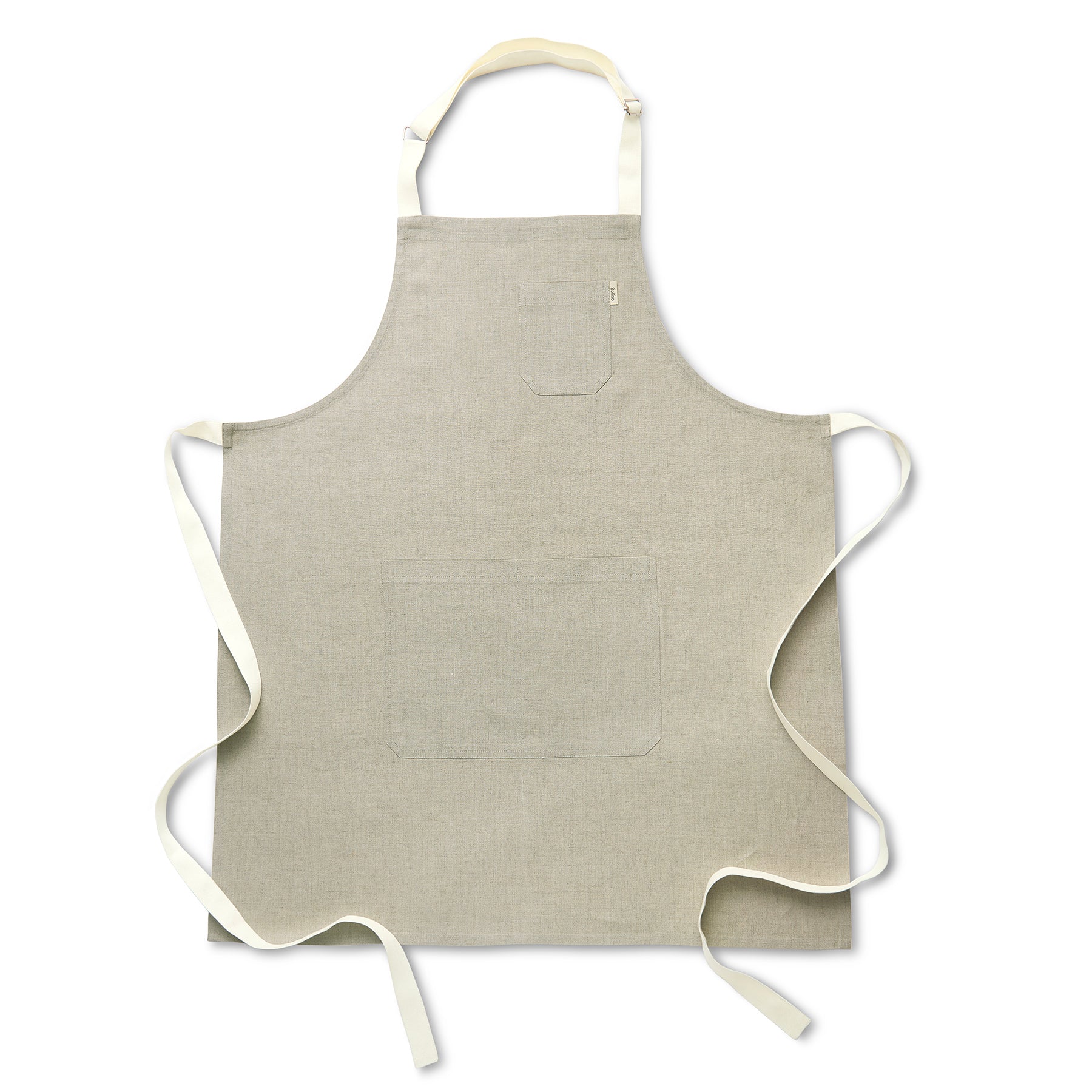 Natural Apron with Ivory Tie
