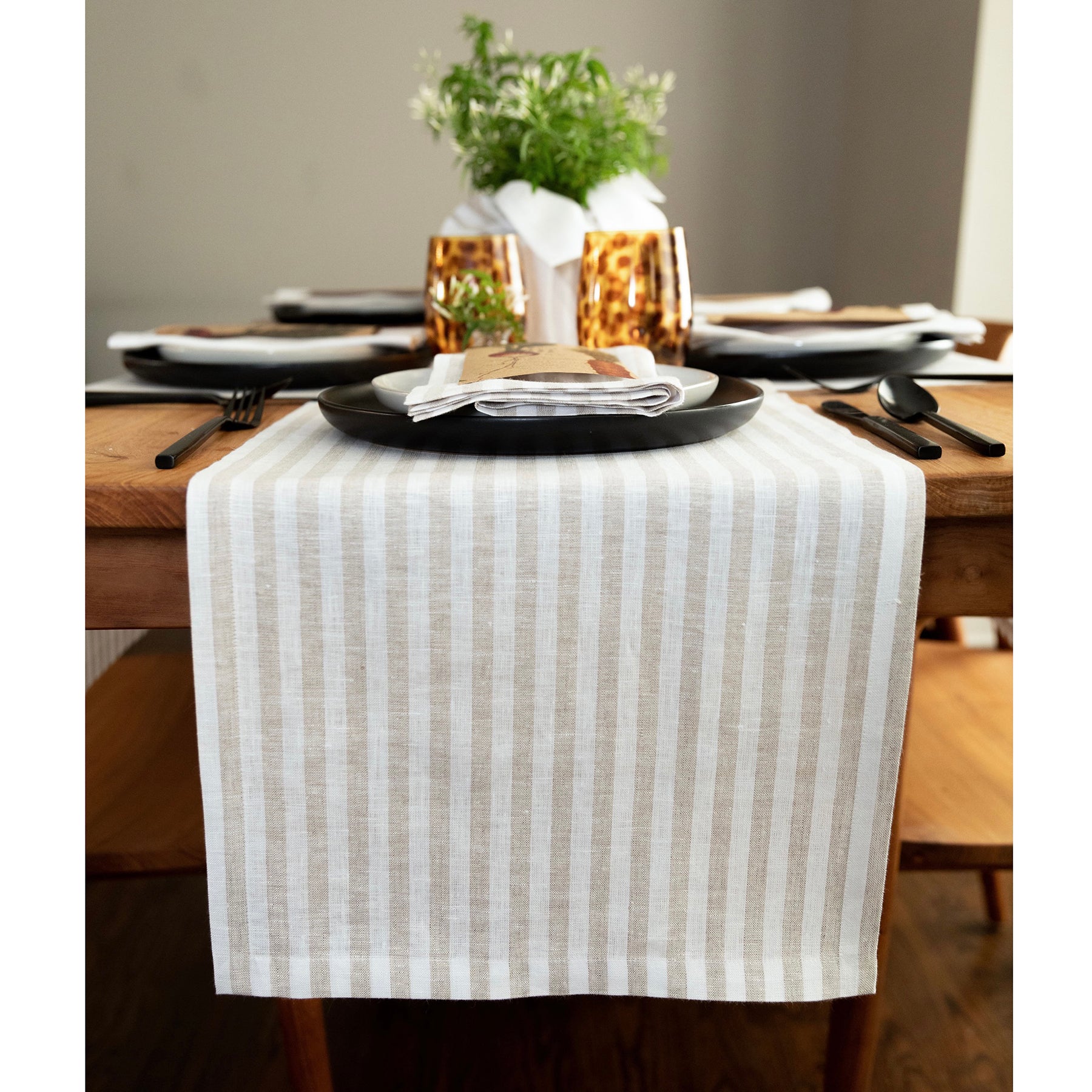 Natural and White Amalfi Stripe