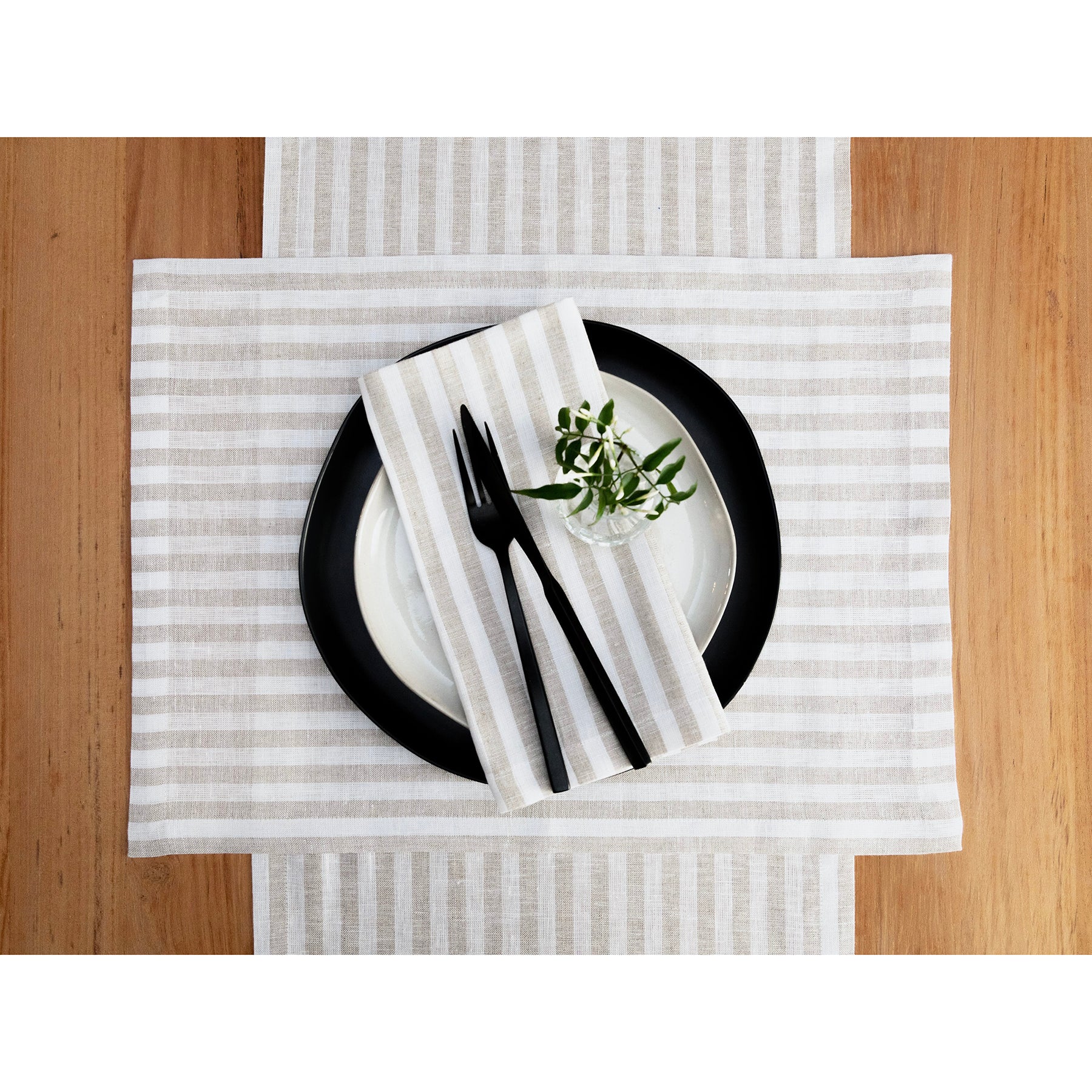 Natural and White Amalfi Stripe