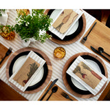 Natural & White | Amalfi Stripe Elegant Table Setting With Textured Linen Placemat