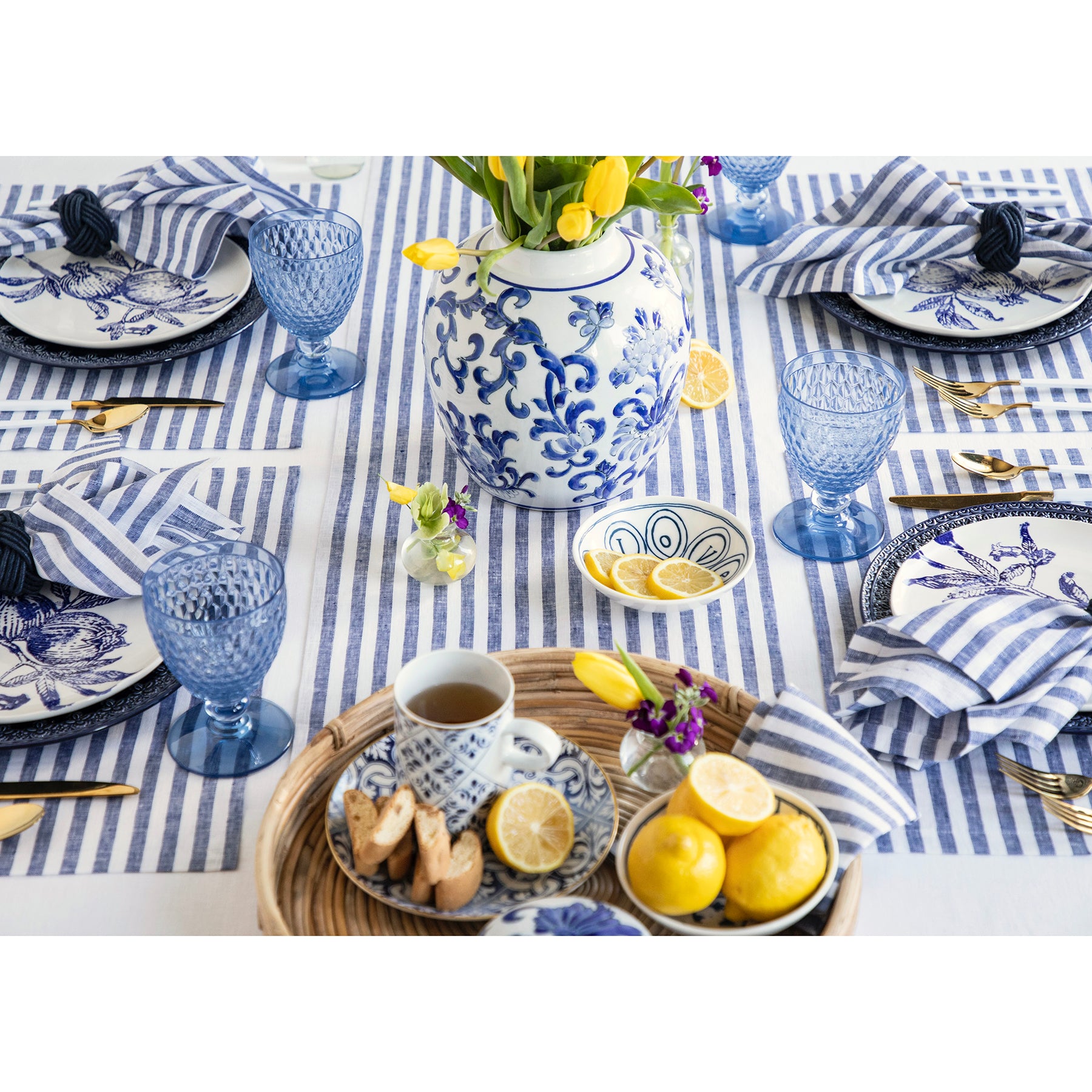 Navy and White Amalfi Stripe