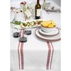Burgundy and White French Stripe