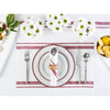 Burgundy and White French Stripe