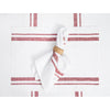 Burgundy and White French Stripe
