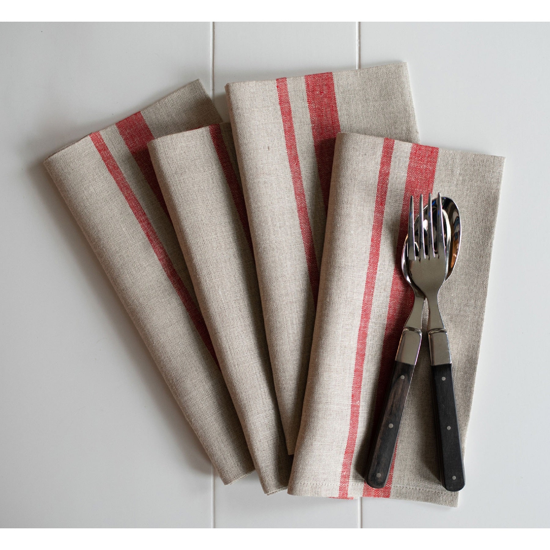 Red and Natural French Stripe