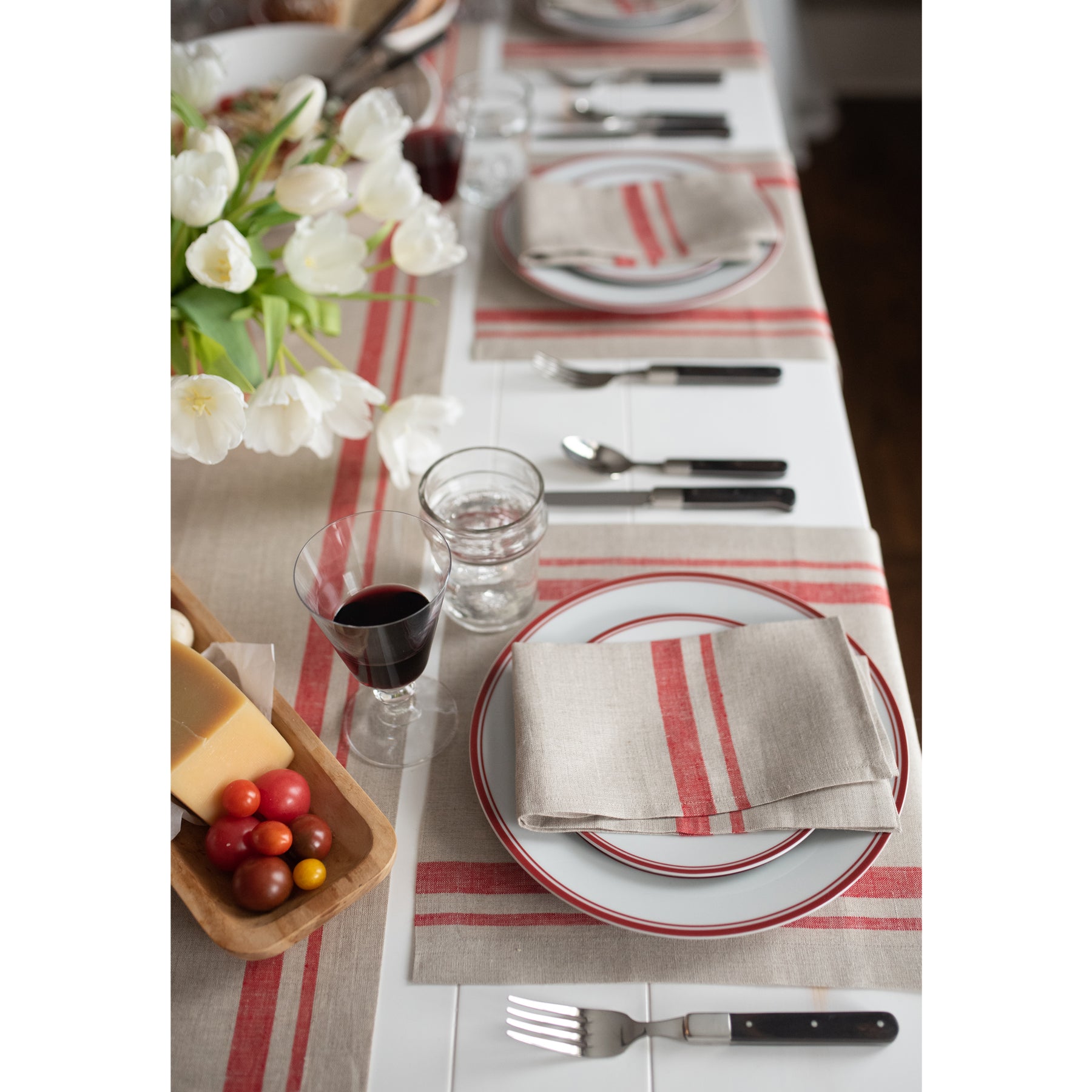 Red and Natural French Stripe